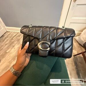 Coach Black Quilted Tabby Silver Hardware